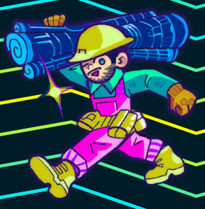 mascotte du blog Mindstorm : un ouvrier portant des plans d'architecte sur son épaule